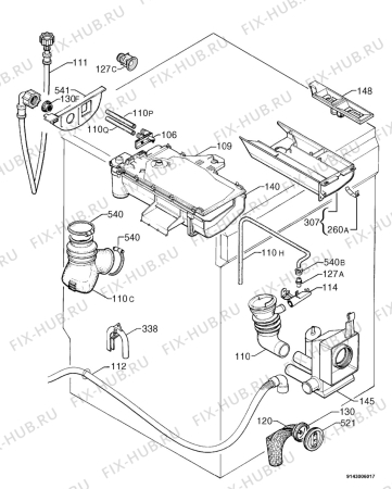 Взрыв-схема стиральной машины Rex RI121LA - Схема узла Hydraulic System 272